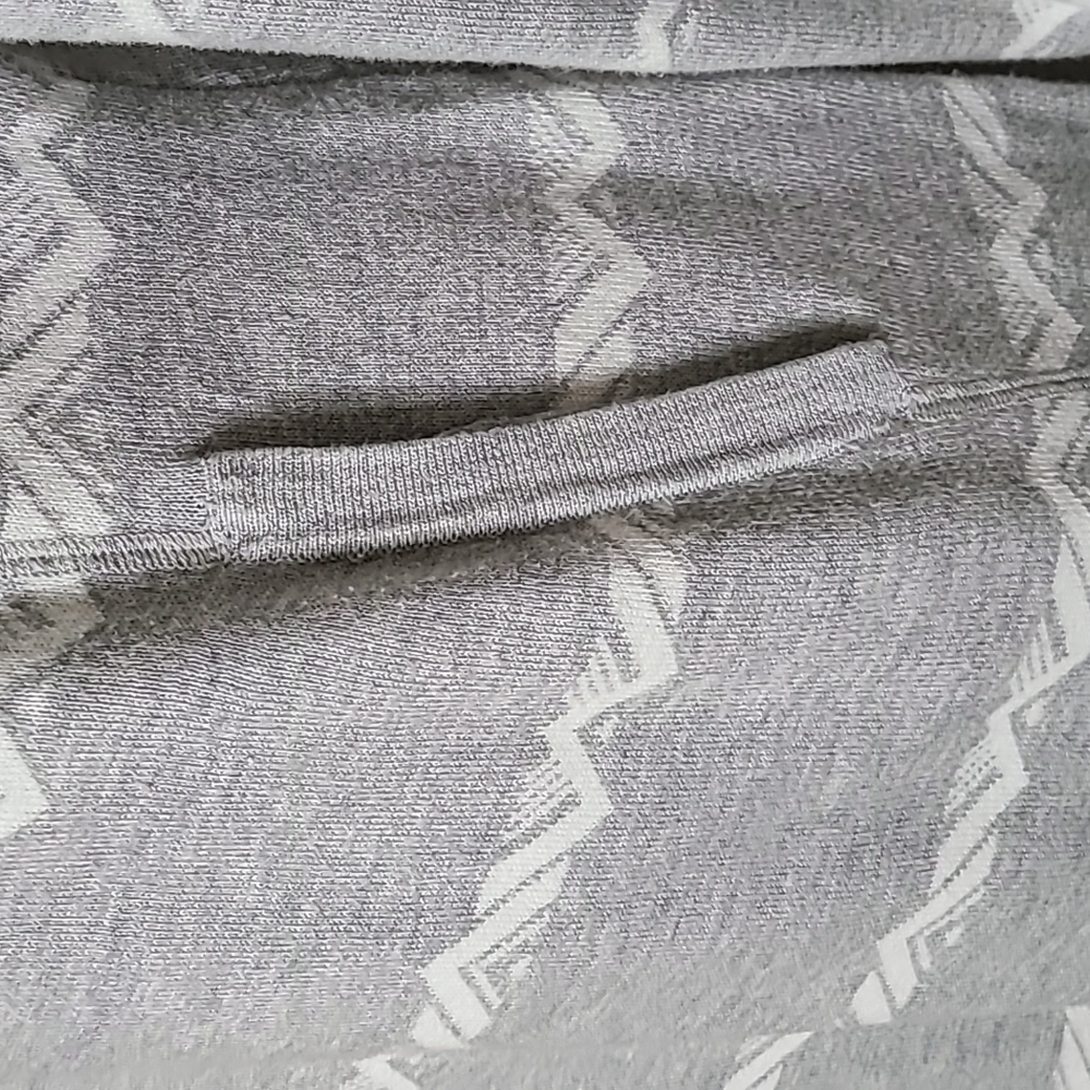 Aspen sweater 1/4 zip, kangaroo pouch, hidden thumb hole, grey white M - Picture 4 of 7